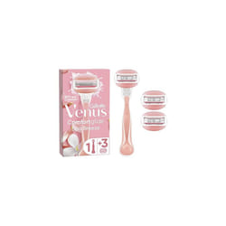 Gillette Venus ComfortGlide Spa Breeze Women's Razor + 3 Razor Blade Refills, 2 Shaving Gel Bars For A Comfortable Shave, Packaging May Vary