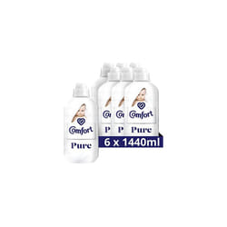 Comfort Pure Fabric Conditioner pack of 6(288 washes total) dermatologically tested gentle next to sensitive skin 48 Wash 1.56 l