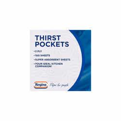 Regina Thirst Pockets Kitchen Roll, 12 Rolls, 1,200 Super Absorbent Sheets, Unique Pocket Technology, Your Ideal Kitchen Companion,FSC Certified
