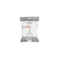 Brabantia 138744 PerfectFit Bin Liners (Size H/50-60 Litre) Thick Plastic Trash Bags with Tie Tape Drawstring Handles (40 Bags), White