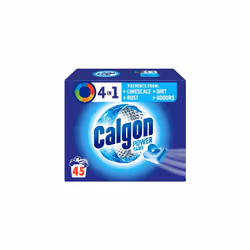 Calgon 4-in-1 Water Softener Tablets, Washing Machine Cleaner, Removes Odours, Limescale & Residue, Deep Clean, Units: 45 Tab ...