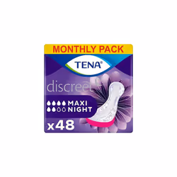 TENA Discreet Maxi Night, Incontinence Pads for Women, Specifically Designed for Night Time Protection with Wider Back and Ex ...