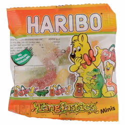 Haribo Tangfastics Sour Sweets Mini Bags, 16g x 100 packs