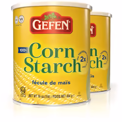 Gefen Corn Starch 100% Pure, 454g (Pack of 2) Resealable Lid, Gluten Free Thickener, Just One Ingredient