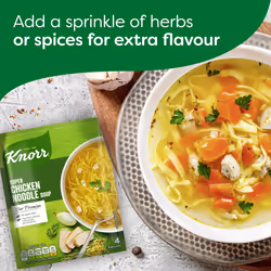 Knorr Super Chicken Noodle Soup Mix packet soup free from artificial colours and preservatives quick and easy 12x 51 g (48 servings)