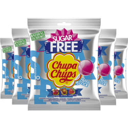 Chupa Chups Sugar Free Lollipop Gift Bags, Cherry, Cola & Strawberry Flavoured Party Sweets - 12 x 10 Lollies