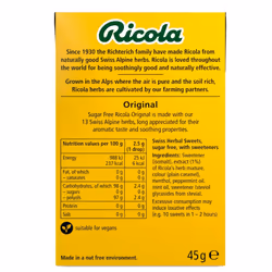 Ricola Original Herb Sugar Free Swiss Herbal Sweets, Herb Drops ? Pack of 20 Boxes