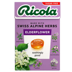 Ricola Elderflower Sugar Free Swiss Herbal Sweets, Herb Drops, Sweet Box 45g - Pack of 20 Boxes