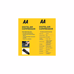 AA 12V Digital Tyre Inflator AA5502 ? For Cars Other Vehicles Inflatables Bicycles - Shows PSI BAR KPA 0-120 PSI ? Includes Adaptors, Black