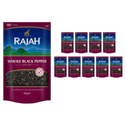 Rajah Spices Whole Black Pepper | Pepper | Whole Pepper | Black Pepper | Piper Nigrum | (100g (Pack of 10))
