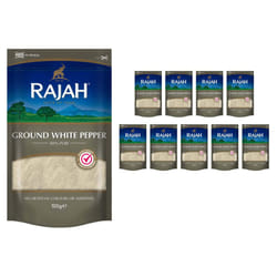Rajah Spices Ground White Pepper | Pepper | Piper Nigrum | Shada Golmorich | Safeed Mirc | Saphed Mari | (100g (Pack of 10))