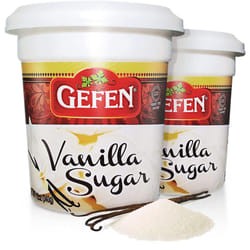 Gefen Vanilla Sugar, 340g (Pack of 2), Resealable Container, Measuring Scoop Included