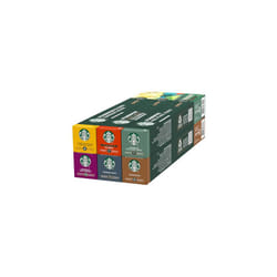 STARBUCKS Discovery Variety Pack by Nespresso, All Roast Types Coffee Capsules 6 x 10 (60 Capsules)