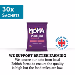 MOMA Porridge Sachets CRANBERRY & RAISIN - Box of 30 x 70g - Breakfast Jumbo Oat with Real Fruit - Gluten Free, High in Fibre, Source of Protein, Rich
