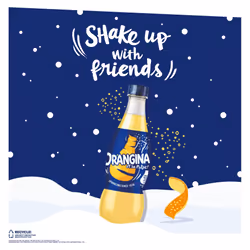 Orangina Sparkling Orange Drink - 12 x 420ml Bottles - Orange Flavour Juice Drink with Real Orange Pulp - Made with Sugar and Sweeteners - No Added