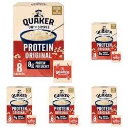 Quaker Oat So Simple Protein Original Porridge, 8 x 37.7g (Pack of 5)