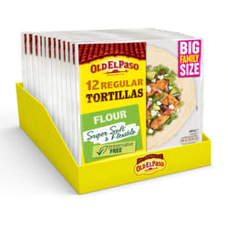 Old El Paso Regular Super Soft Flour Tortillas Family Pack 489g (Pack of 8)