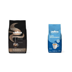 Lavazza Espresso Italiano, 100 Percent Arabica Medium Roast Coffee Beans, Pack of 1 kg & Decaffeinated, 100% Arabica Medium Roast Coffee Beans, 500g