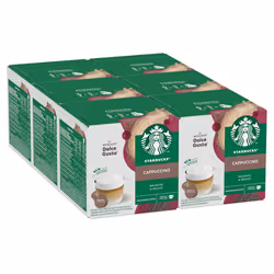 STARBUCKS Cappuccino by NESCAF? Dolce Gusto, 72 Cappuccino Coffee Pods (6 pack), Dark Roasted Espresso with Creamy Milk