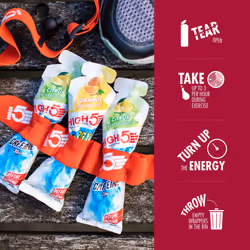 HIGH5 Caffeine Energy Gels Aqua - Quick Release Sports Gels to Power Muscles for Peak Performance - Natural Fruit Juice - On The Go Energy Boost for