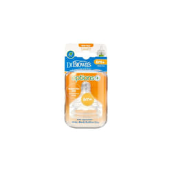 Dr. Brown's Options+ Baby Bottle Teats, Wide Neck, Level 3 (6m+), 2-pack