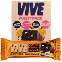 Vive Better Brownie Variety Pack with Immunity Vitamins - Low Calorie Vegan Treat - Healthy Protein Snack - Pack of 12