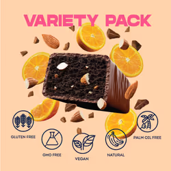 Vive Better Brownie Variety Pack with Immunity Vitamins - Low Calorie Vegan Treat - Healthy Protein Snack - Pack of 12