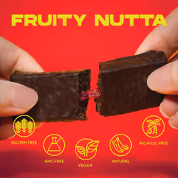 Vive Jammy Cherry Fruity Nutta Bars ? Vegan Fruit & Nut Snack with Real Fruit Jam Filling ? 80% Fruit & Nut, Belgian Chocolate Coated, Gluten-Free,