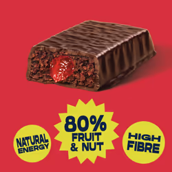 Vive Jammy Cherry Fruity Nutta Bars ? Vegan Fruit & Nut Snack with Real Fruit Jam Filling ? 80% Fruit & Nut, Belgian Chocolate Coated, Gluten-Free,