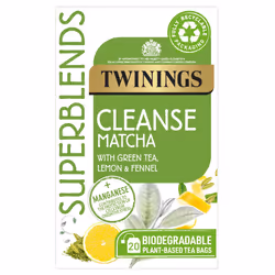 Twinings Superblends Glow with Strawberry, Cucumber, Green Tea & Aloe Vera, 80 Teabags (Multipack of 4 x 20 Bags) + Cleanse, Lemon Flavoured Green Tea