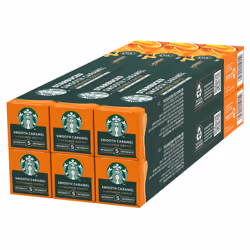 STARBUCKS Smooth Caramel Flavoured Coffee by Nespresso, Blonde Roast, Coffee Capsules 6 x 10 (60 Capsules)
