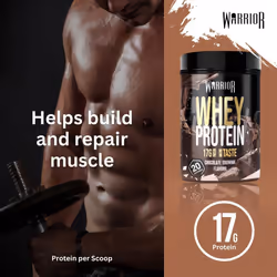 Warrior Whey Protein Powder 500g - Up to 36g* Protein per Shake ? Low Sugar - Muscle Growth and Recovery Drink - Amazing Taste - 20 Servings - GMP