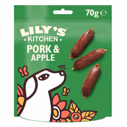 Lily's Kitchen Dog Meaty Treats Cracking Pork and Apple Sausages - Natural Dog Treats (8 x 70 g)