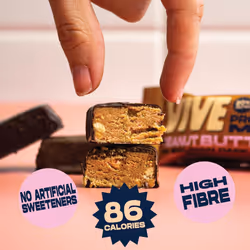 Vive Dark Chocolate Coated Peanut Butter Flavour Protein Bites - Vegan - High Fibre Protein Mini Bars - Pack of 21