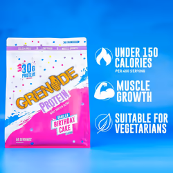 Grenade Whey Blend High Protein Powder, Low Sugar with 30g Protein per Serving, (50 Servings) - Birthday Cake, 2 kg (Pack of 1)