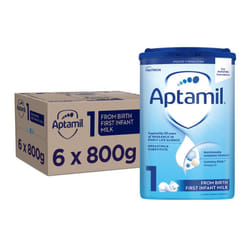 Aptamil 1 First Baby Milk Powder, From Birth, 800g (Pack of 6)