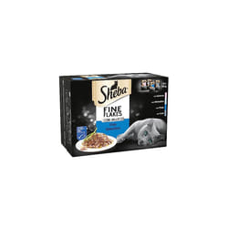 Sheba Fine Flakes in Jelly - Fish Collection - Wet Cat Food Pouches for Adult Cats - 48 x 85 g