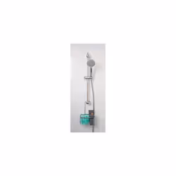 Croydex QM260441 Chrome Shower Riser Rail Hook Over Caddy Basket, 5 Year Rust Free Guarantee, Silver