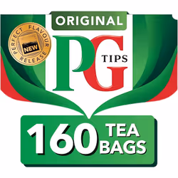 PG Tips Original, Black Tea Bags Bulk, Refreshing, Flavourful & Full-Bodied, Perfect Flavour Release, 160 Plant Based Biodegr ...