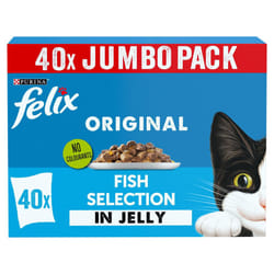 FELIX ORIGINAL Fish Favourites in Jelly Wet Cat Food 40x85g
