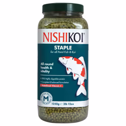 Nishikoi Staple Koi Fish Food, 1250g ? Complete Koi Food Pellets for Pond Fish ? Medium Pond Fish Food Pellets for All Round ...
