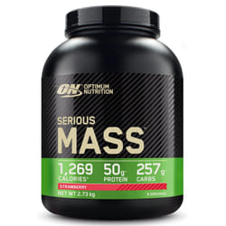 Optimum Nutrition Serious Mass Protein Powder High Calorie Mass Gainer with Vitamins, Creatine and Glutamine, Strawberry, 8 Servings, 2.73 kg,