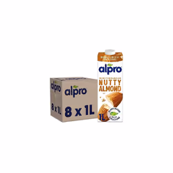Alpro Almond Plant-Based Long Life Drink, Vegan & Dairy Free, 1L (Pack of 8)