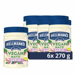 Hellmann's Vegan Garlic Mayo 100% plant based condiment for sandwiches, wraps and salads 6x 270 g
