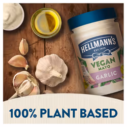 Hellmann's Vegan Garlic Mayo 100% plant based condiment for sandwiches, wraps and salads 6x 270 g