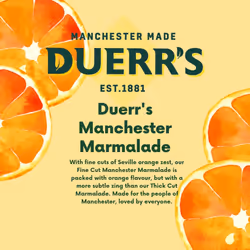 Duerr's Manchester Fine Cut Marmalade | Pack of 6 x 340 g |Orange Flavour with Subtle Zing