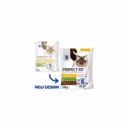 Perfect Fit Sensitive Adult 1+ Complete Dry Cat Food for Adult Cats Aged 1+ Years, Rich in Turkey, 4 Bags (750 g)