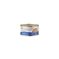 Applaws Natural Senior Wet Cat Food, Tuna with Sardines in a Soft Mousse 70g Tin(Pack of 24 x 70g Tins)