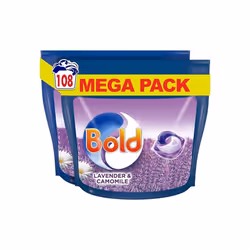 Bold All in 1 PODS Washing Liquid Laundry Detergent Tablets Capsules 108Washes 54 x 2Lavender & Camomile Scent Brilliant Clea ...