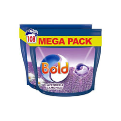 Bold All in 1 PODS Washing Liquid Laundry Detergent Tablets Capsules 108Washes 54 x 2Lavender & Camomile Scent Brilliant Cleaning  In Lenor Freshness